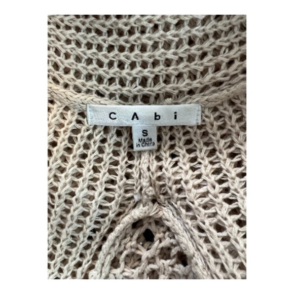 ✨ GUC CABI Women’s Teacher’s Pet Tan Open Front Cardigan Long Sleeve | Size S - Picture 7 of 9